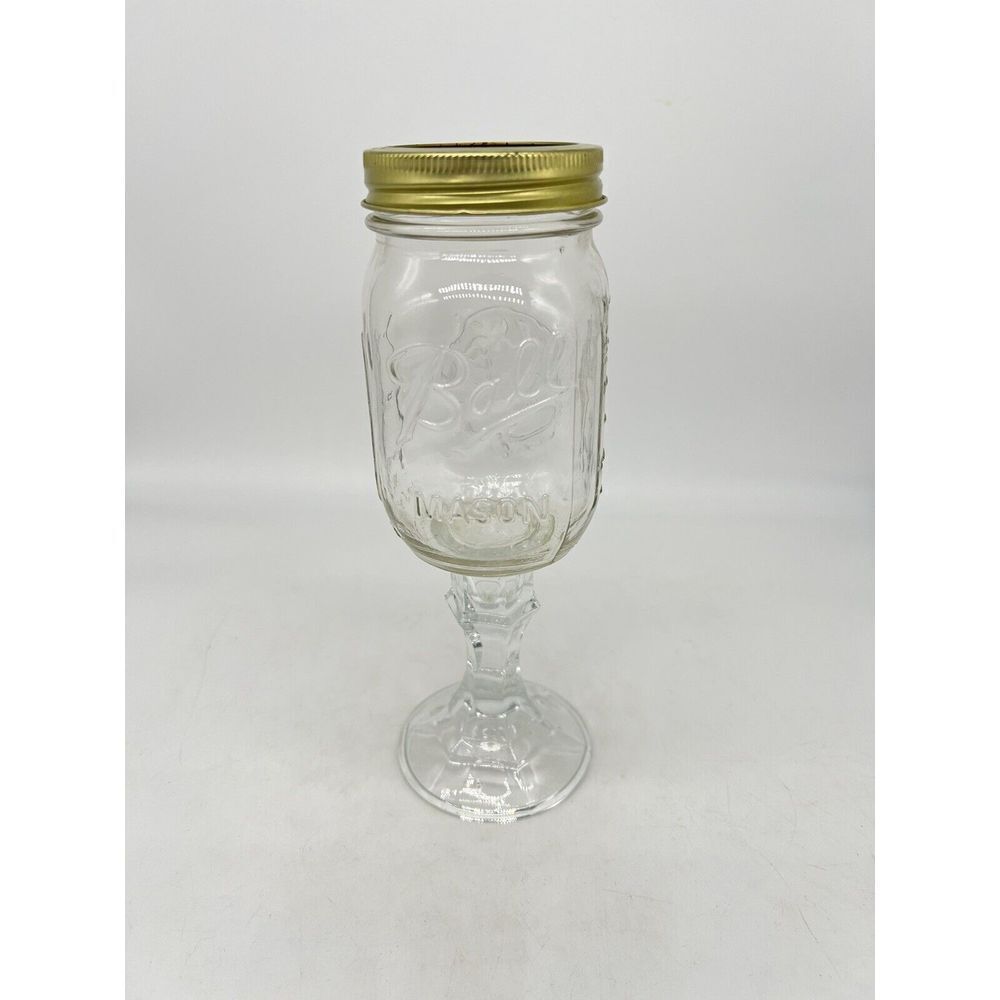 Original Redneck Wine Glass Ball Mason‎ Jar Goblet  - Candle Holder - #196